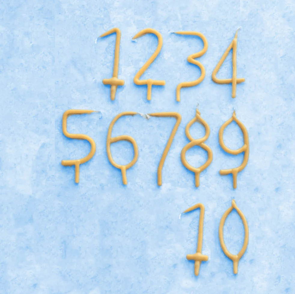Camp Hollow 1st to 10th Beeswax Birthday Candles