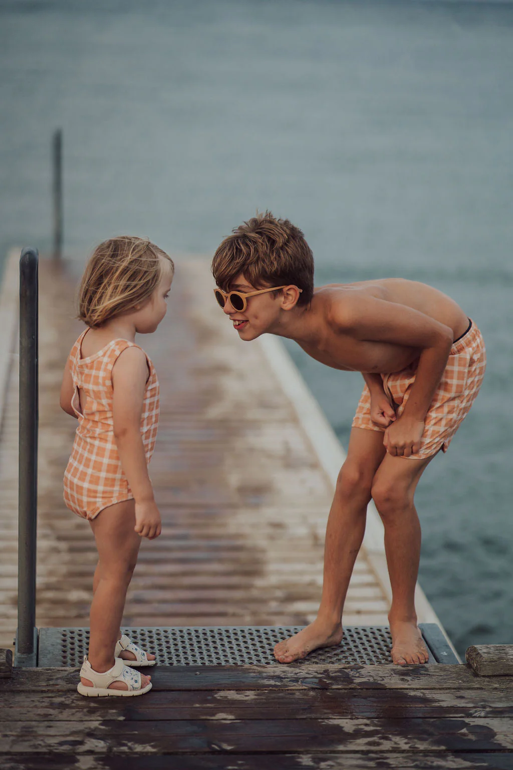 GRECH & CO. Swim Trunks | UPF + Recycled - Buckwheat Plaid - Image 13
