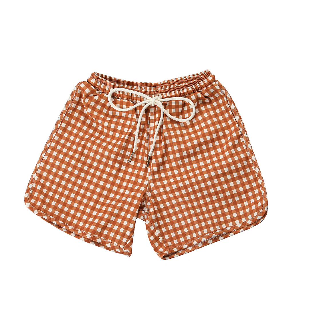 GRECH & CO. Swim Trunks | UPF + Recycled - Sienna Gingham