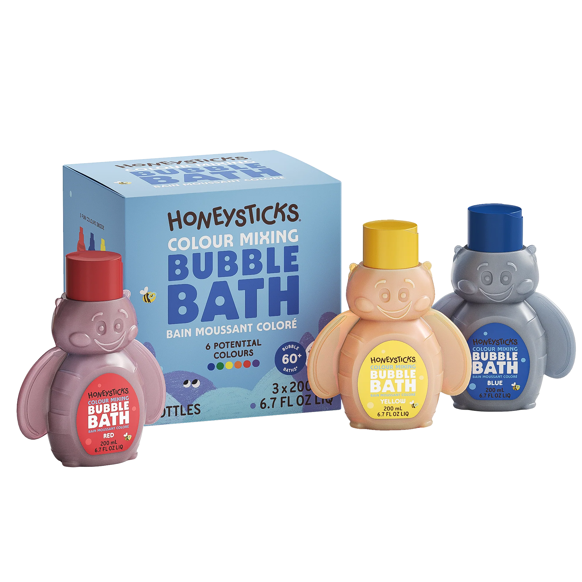 Honeysticks Bubble Bath Color Mixing 3pk 200ml