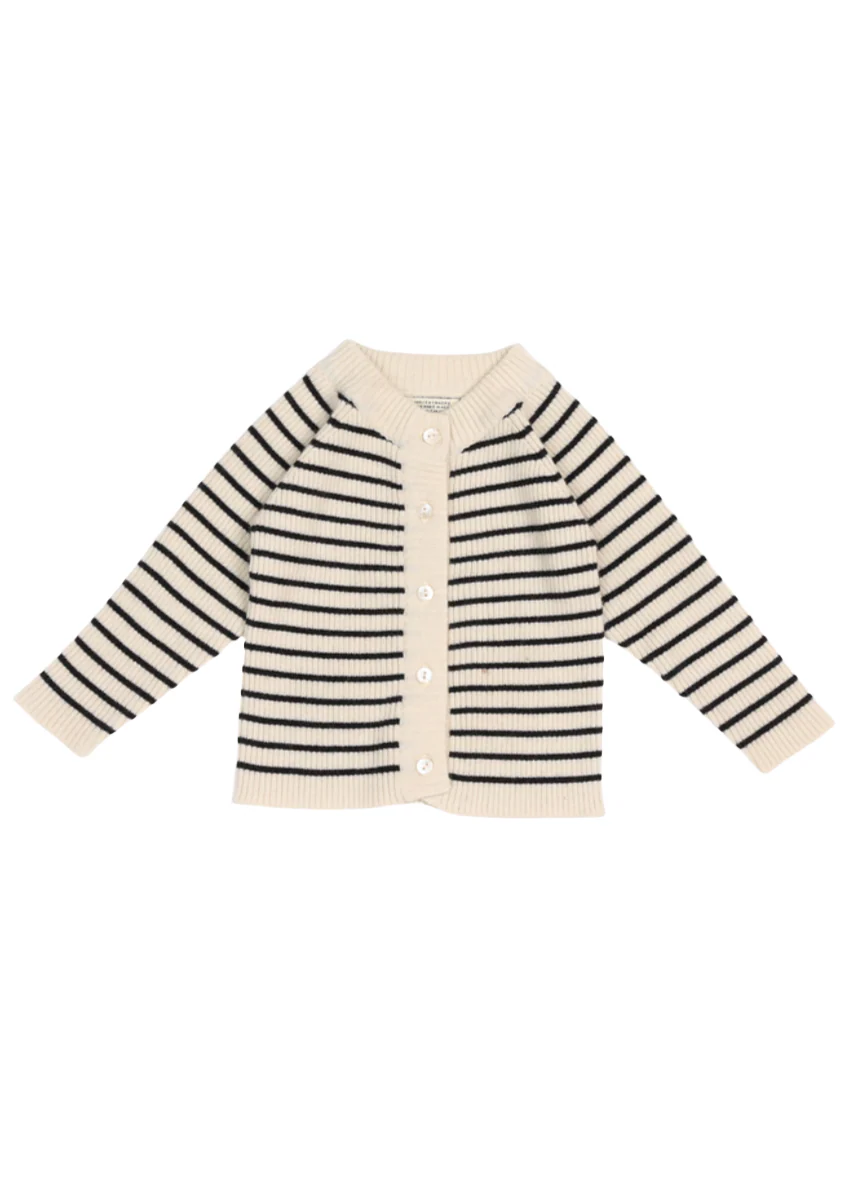 La Petit Lapin Cashmere Cardigan | Black/White