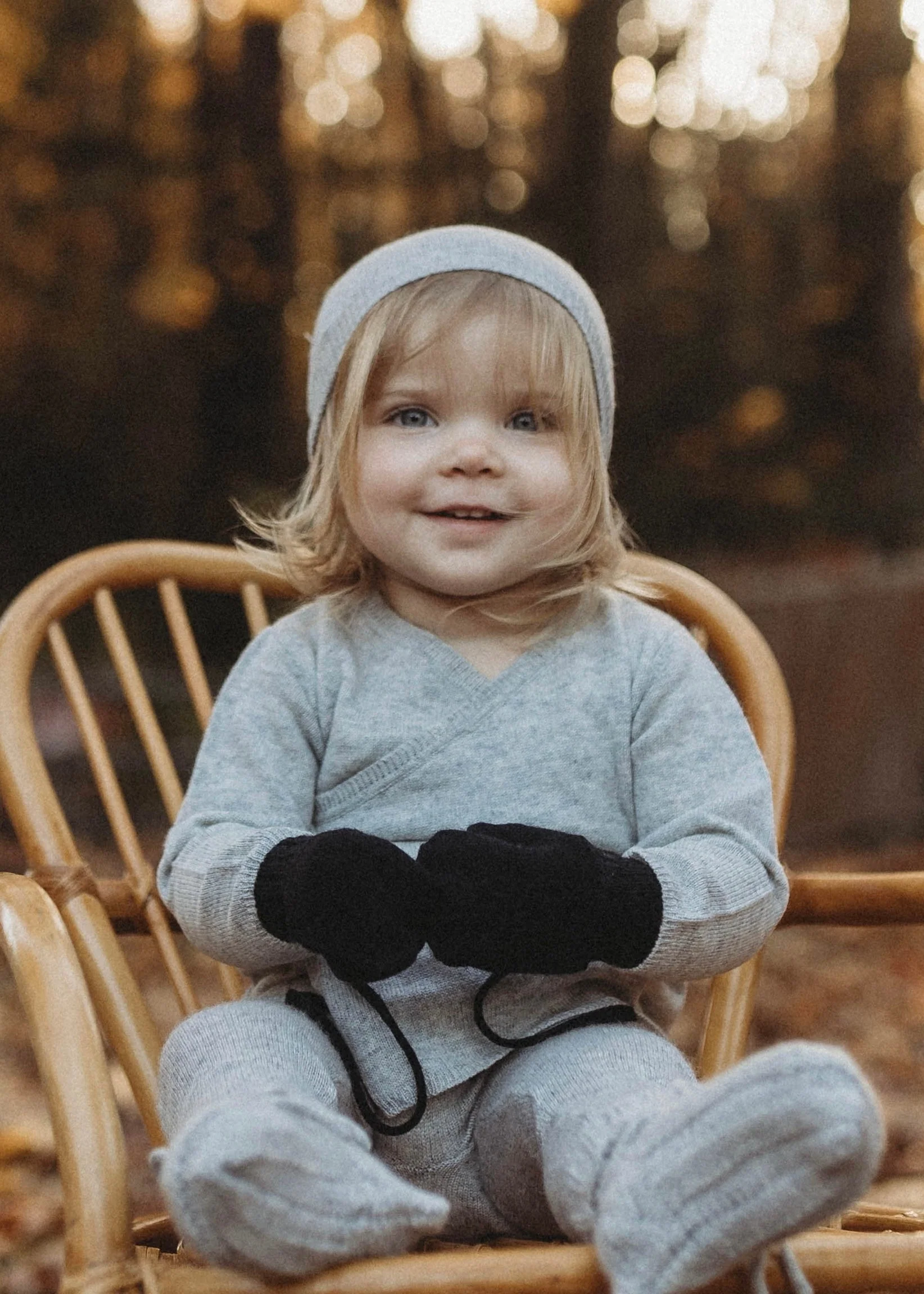 La Petit Lapin Cashmere & Merino Wool Beanie | Grey Merle - Image 4