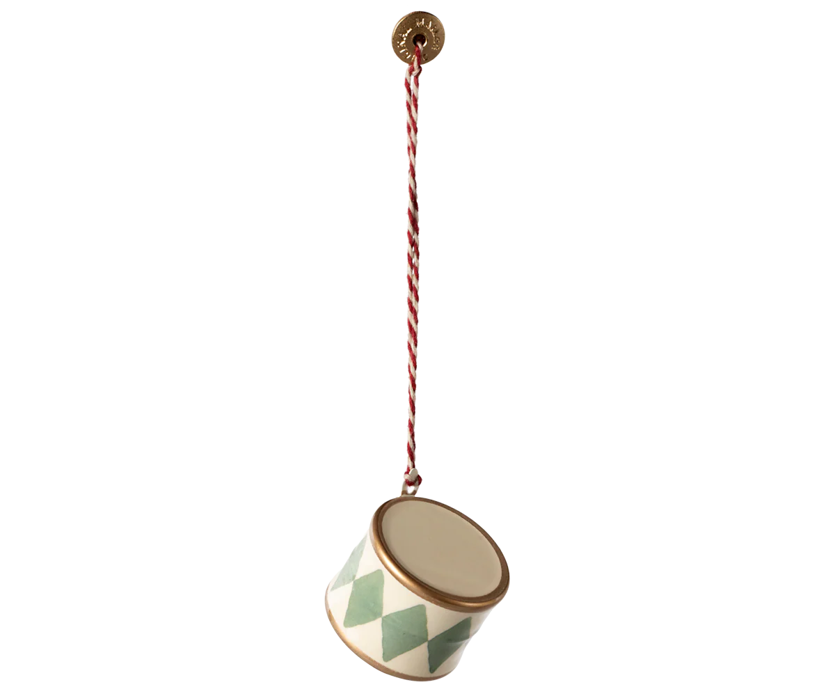 Maileg Metal ornament, Small drum - Mint