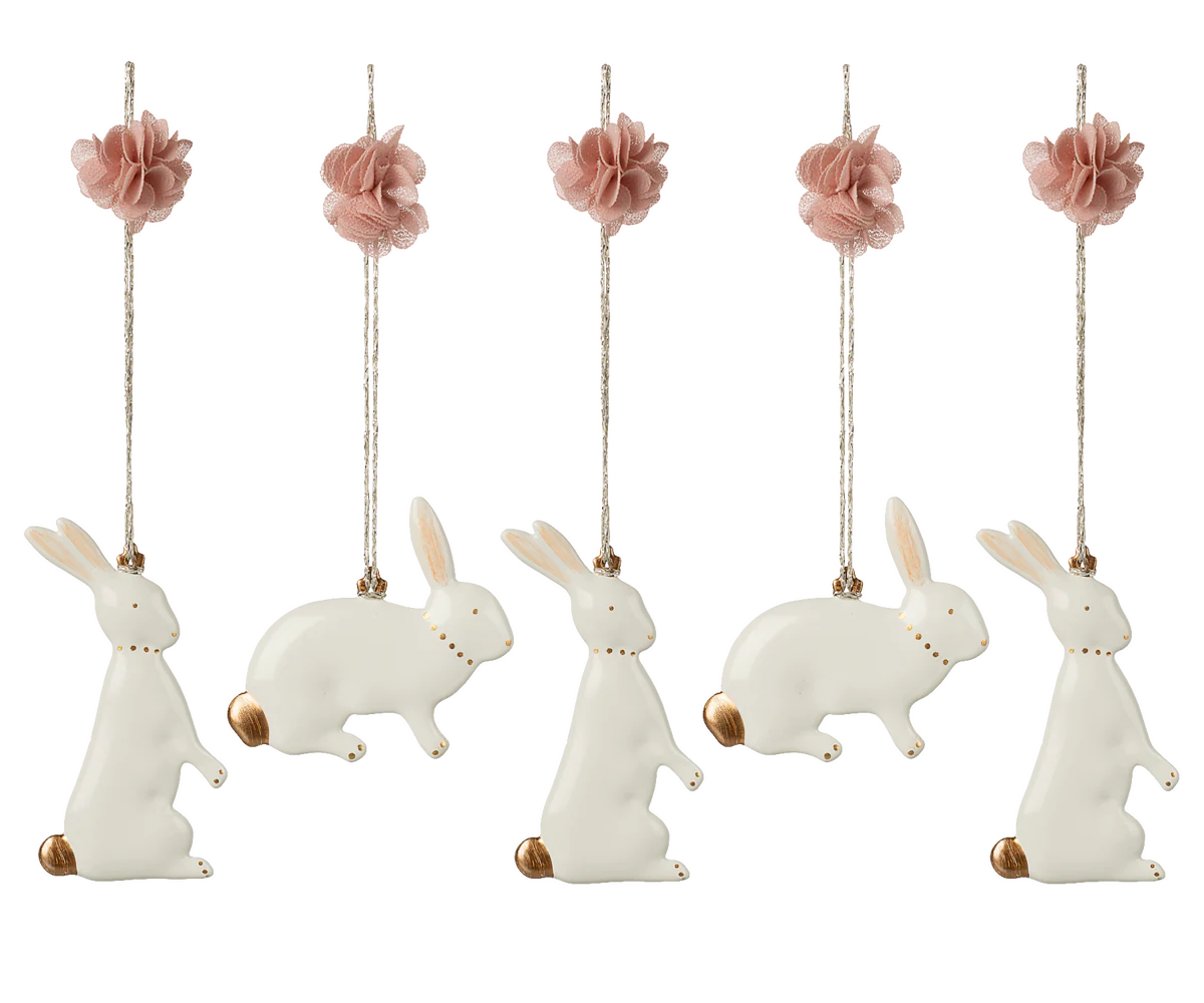 Maileg Metal ornaments, Easter bunny, 5 pcs.