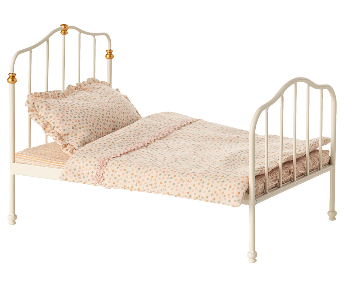 Maileg Vintage Bed, Mouse - Off-White