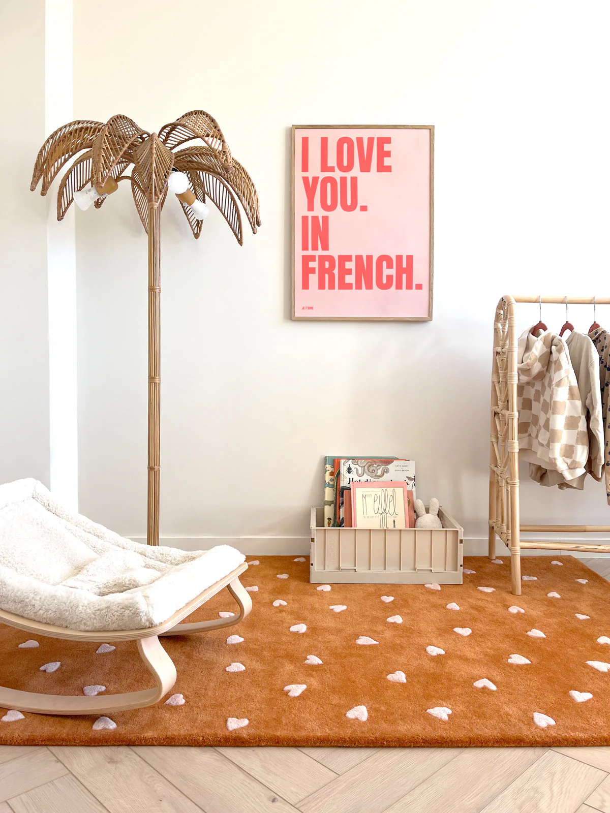 Maison Deux Rug HEARTS Brown / Pink Print 3.9 x 5.9ft - Image 2