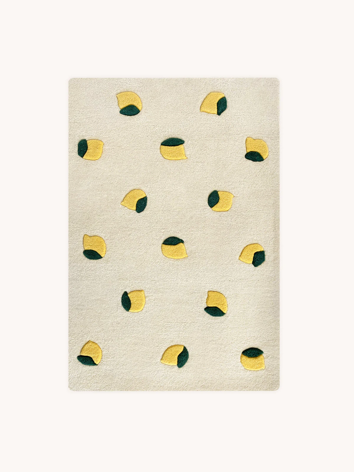Maison Deux Rug LEMONS Cream / Yellow Print 2.6 x 3.9ft