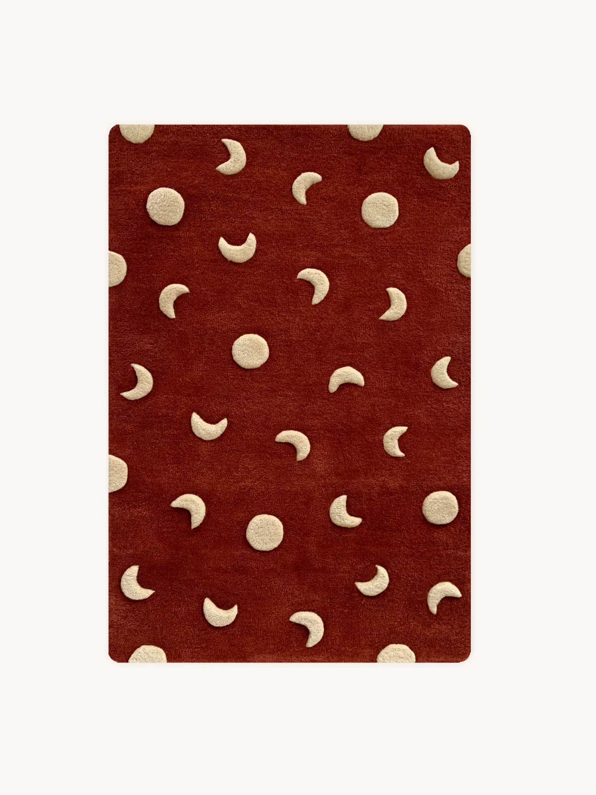 Maison Deux Rug MOONS Brick Red / Gold Print 2.6 x 3.9ft