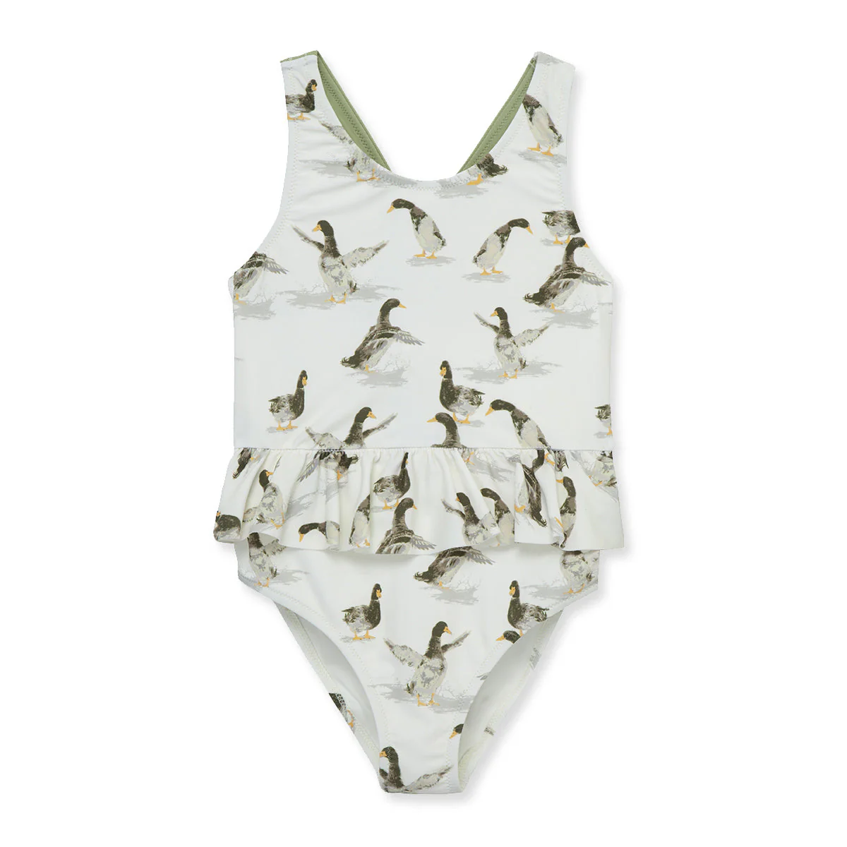 Milkbarn Duck Ruffle Waist Suspender Swimsuit