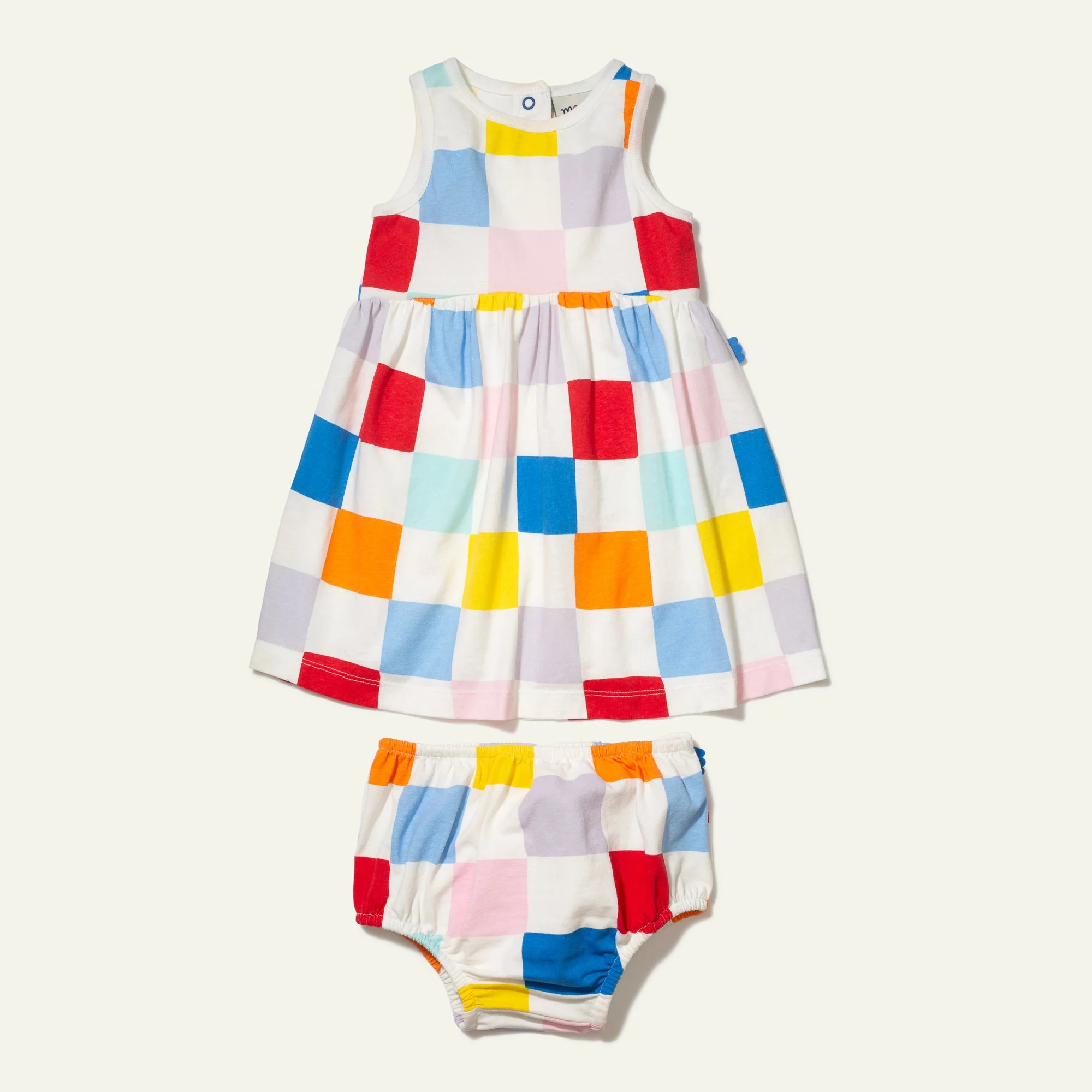 Mon Coeur Recycled Cotton Checkered Baby Tank Dress