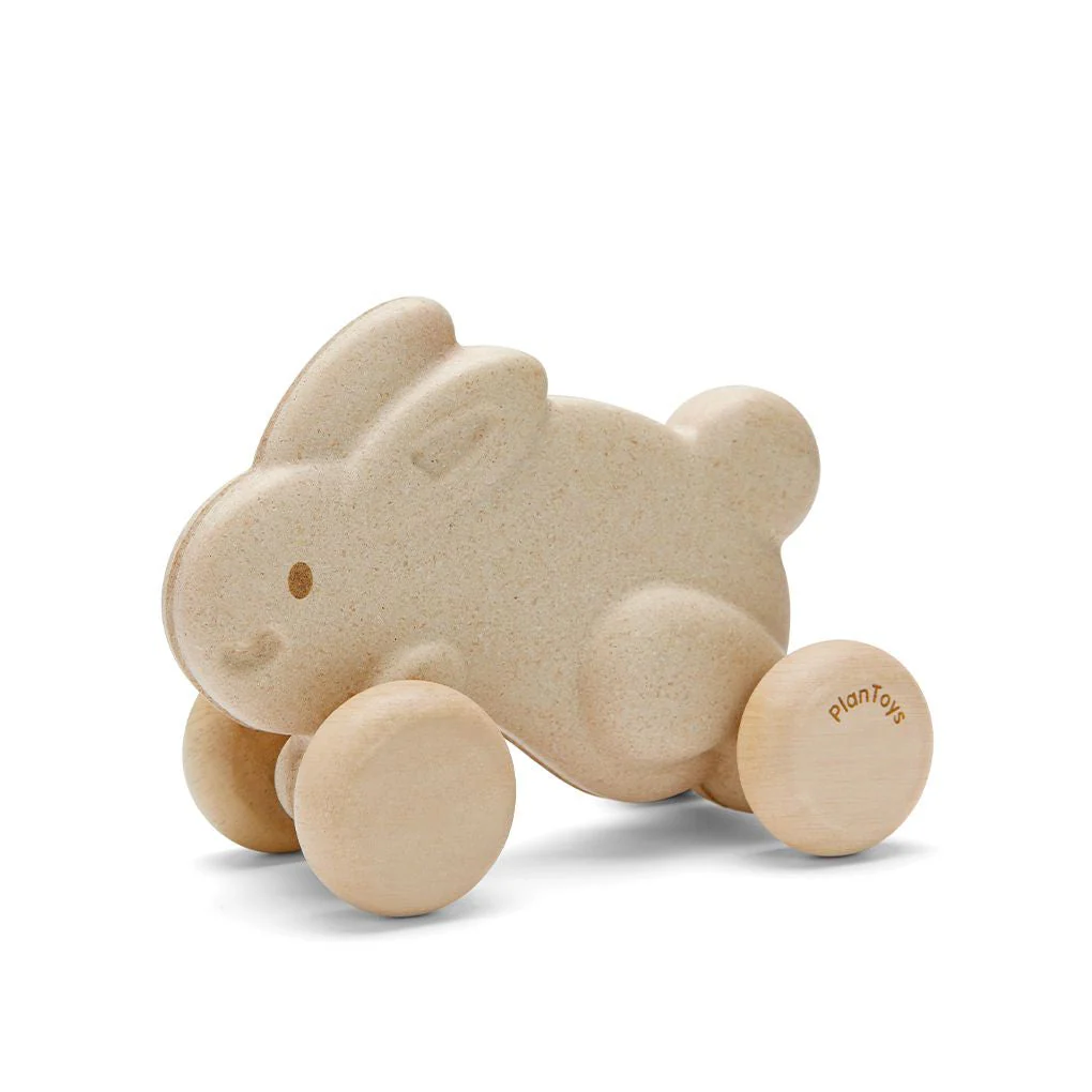 PlanToys Push Along Bunny - White