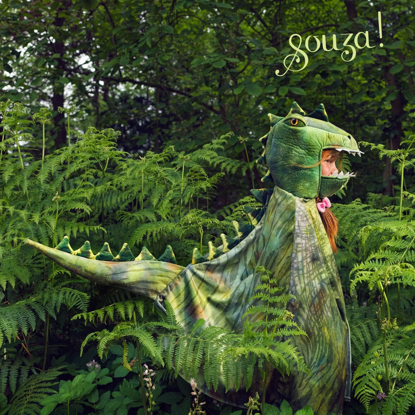 Souza T rex Green Dragon Costume Cape for Kids - Image 3