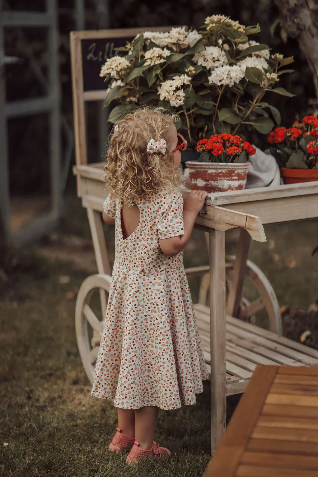 GRECH & CO. Sweetheart Twirl Dress | Organic Cotton Jersey - Sunset Meadow - Image 7