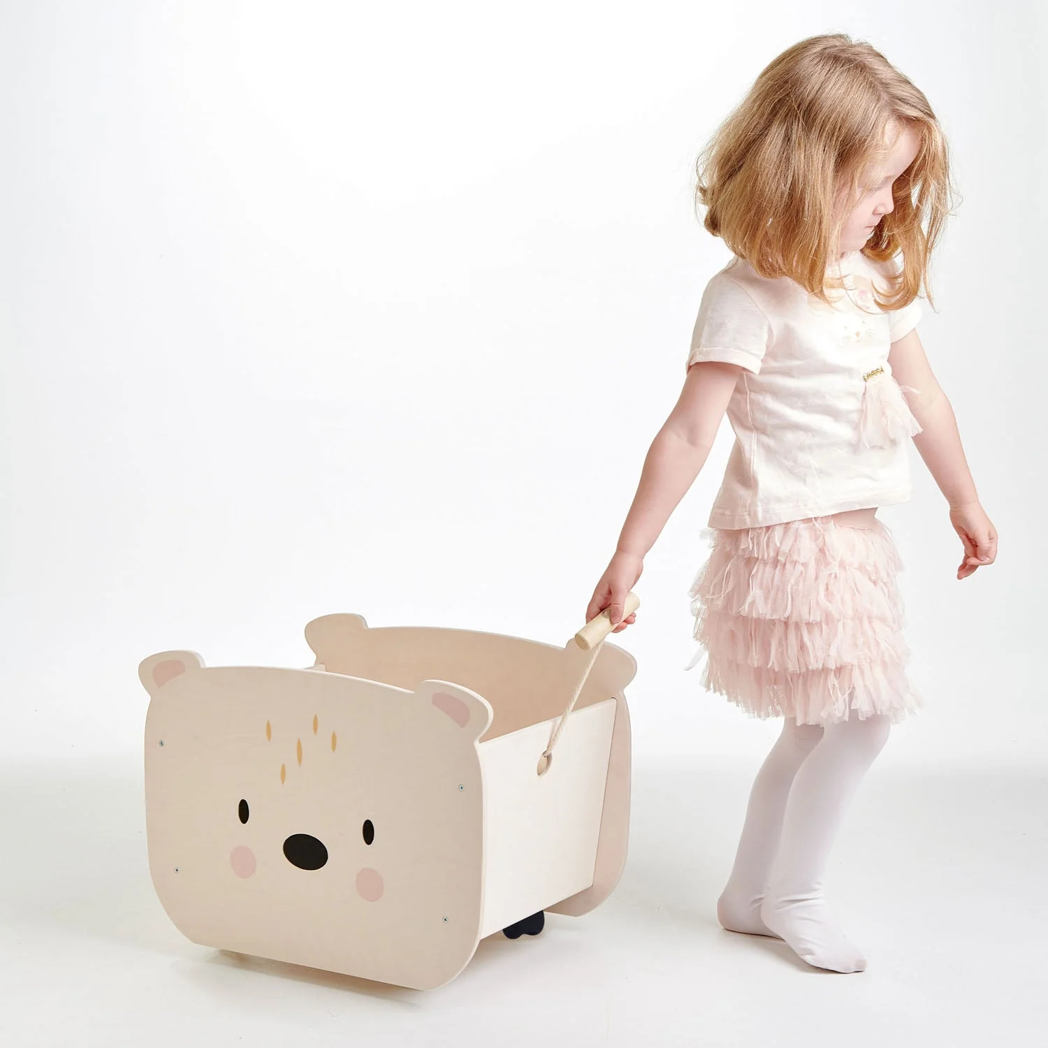 Tender Leaf Pull Along Bear Cart - Image 2