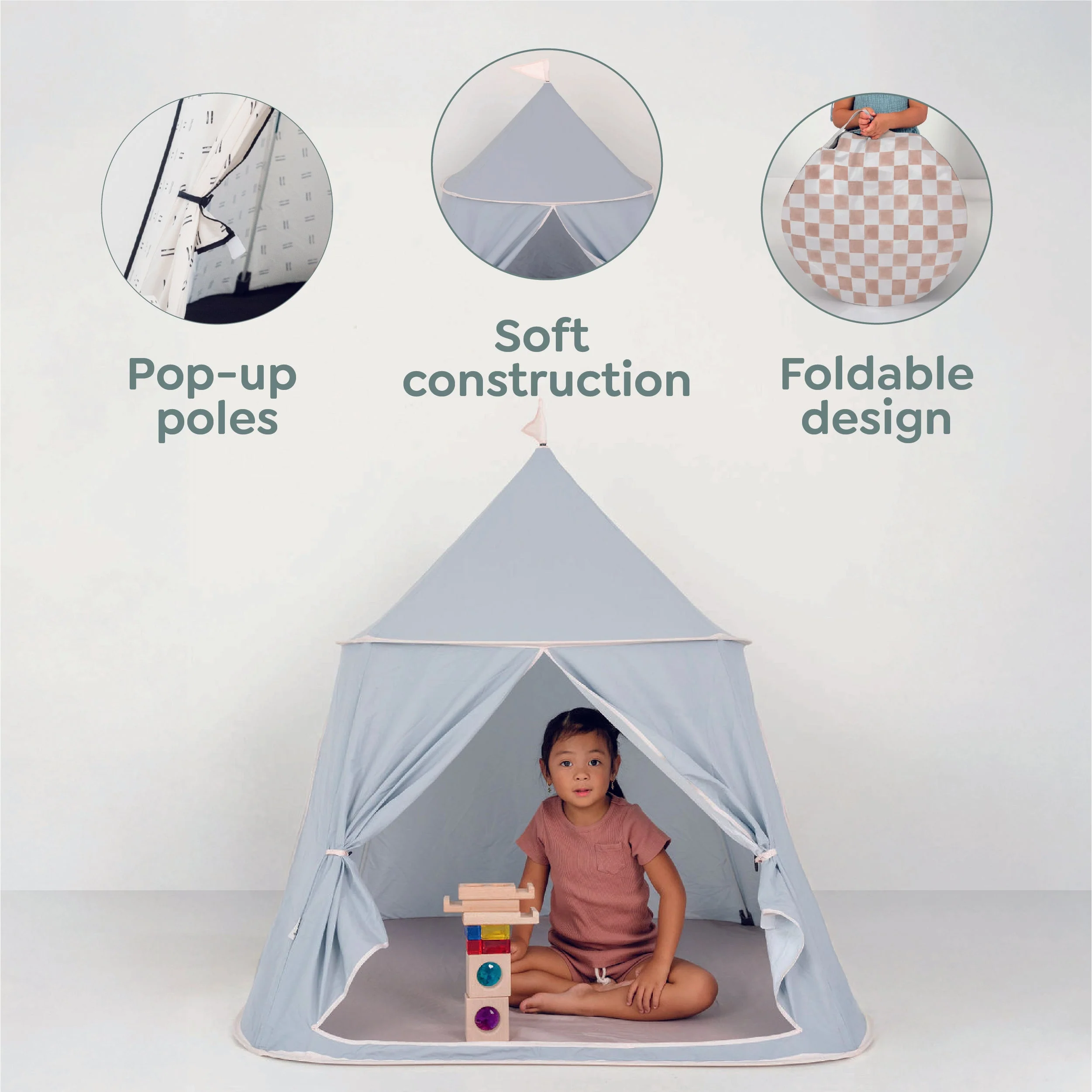 Toki Kids Terrazzo Slate Play Tent - Image 6