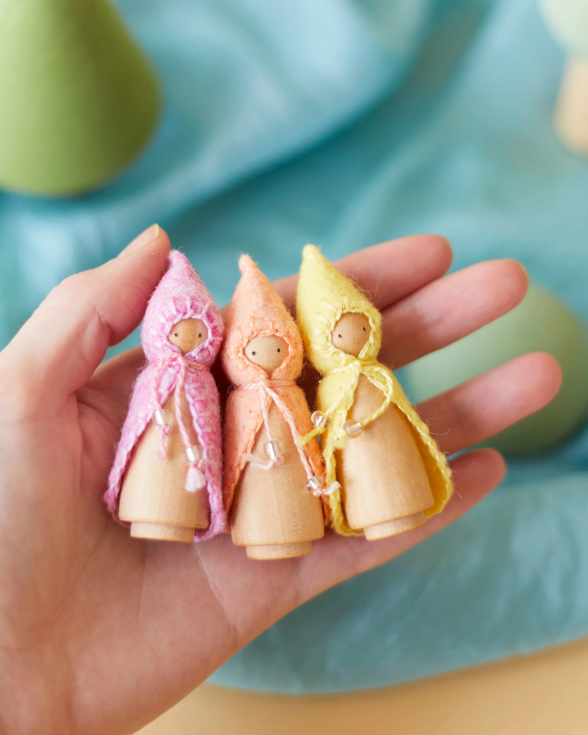 Wonderheart Mini Pastel Blue Wooden Gnome - Image 8
