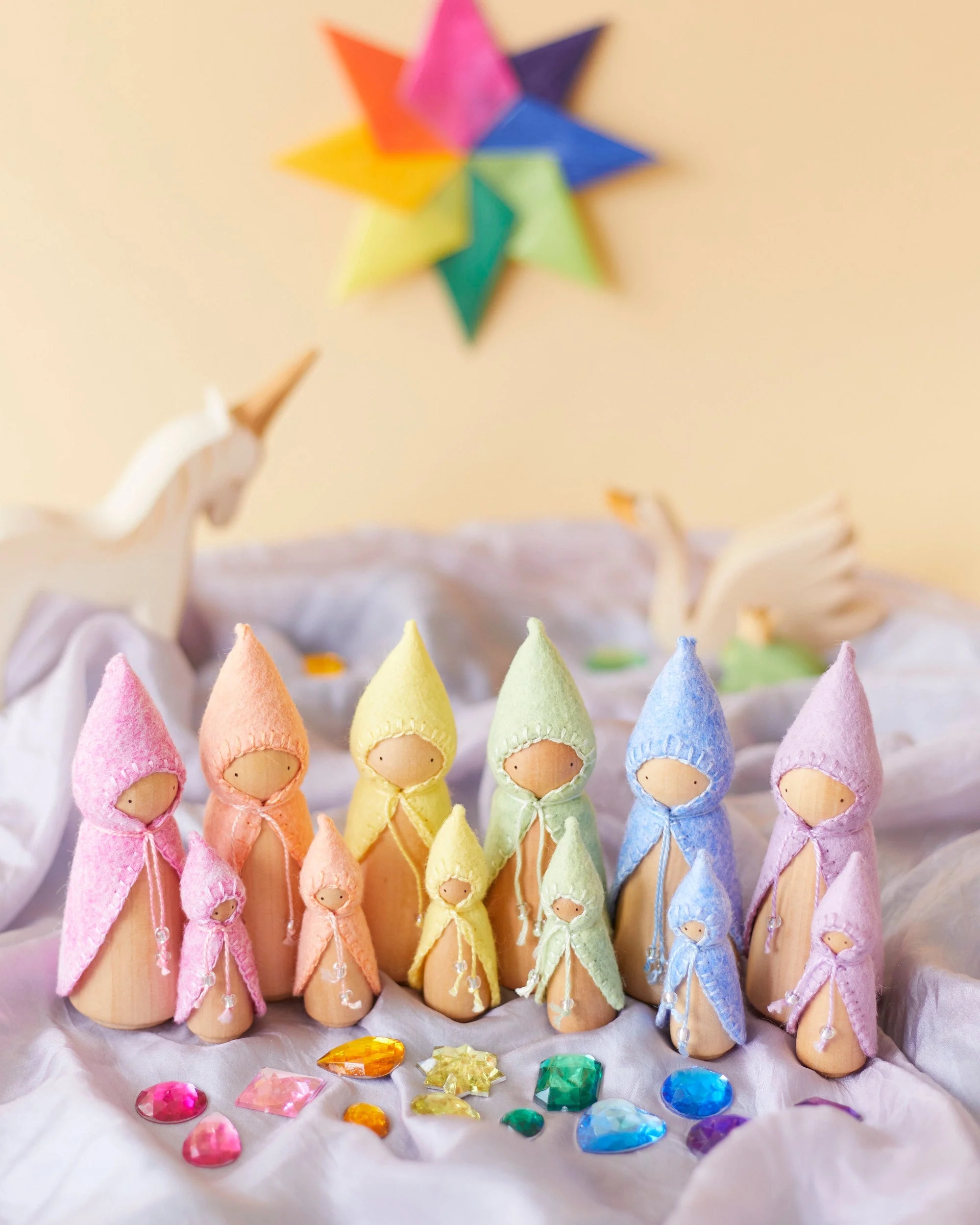 Wonderheart Mini Pastel Green Wooden Gnome - Image 3