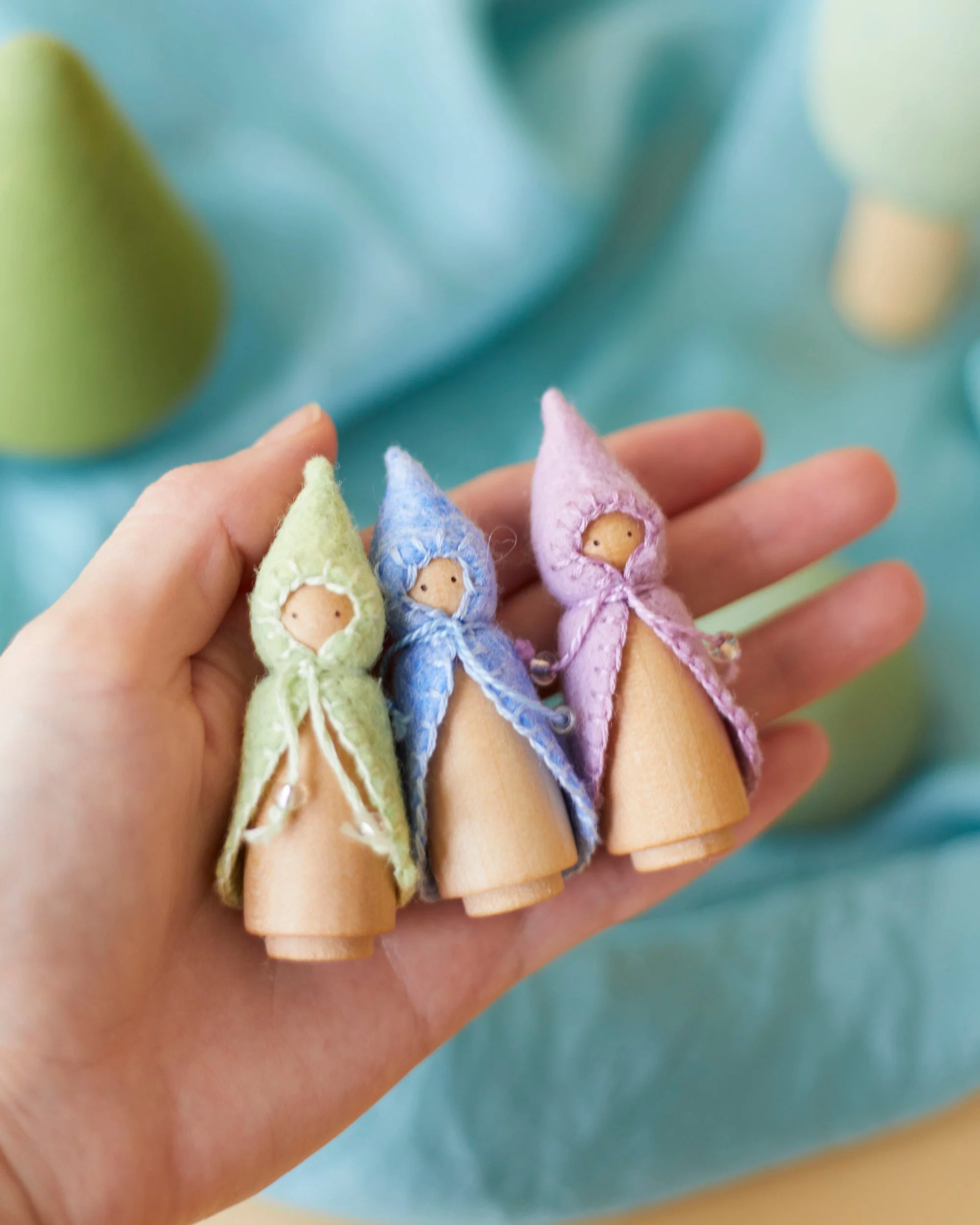 Wonderheart Mini Pastel Purple Wooden Gnome - Image 11
