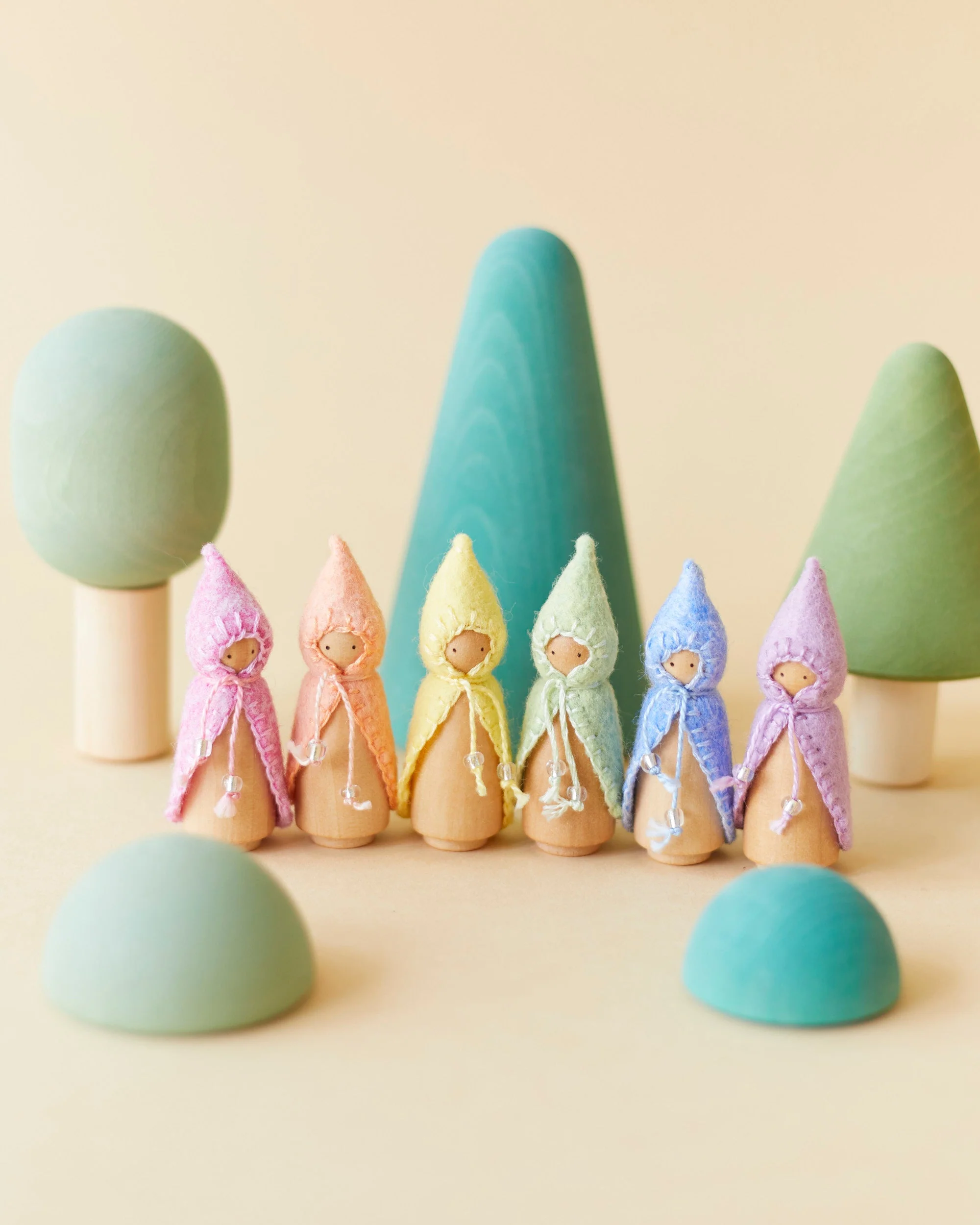 Wonderheart Mini Pastel Purple Wooden Gnome - Image 7
