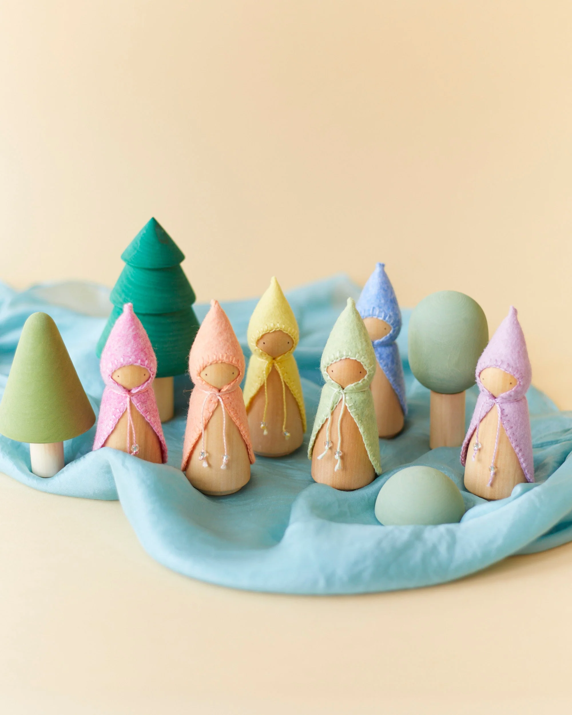 Wonderheart Pastel Blue Wooden Gnome - Image 5