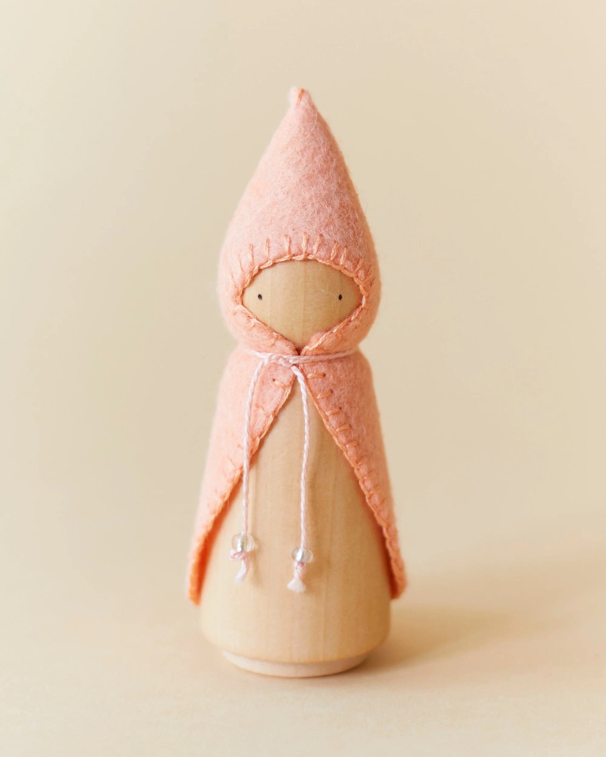 Wonderheart Pastel Orange Wooden Gnome