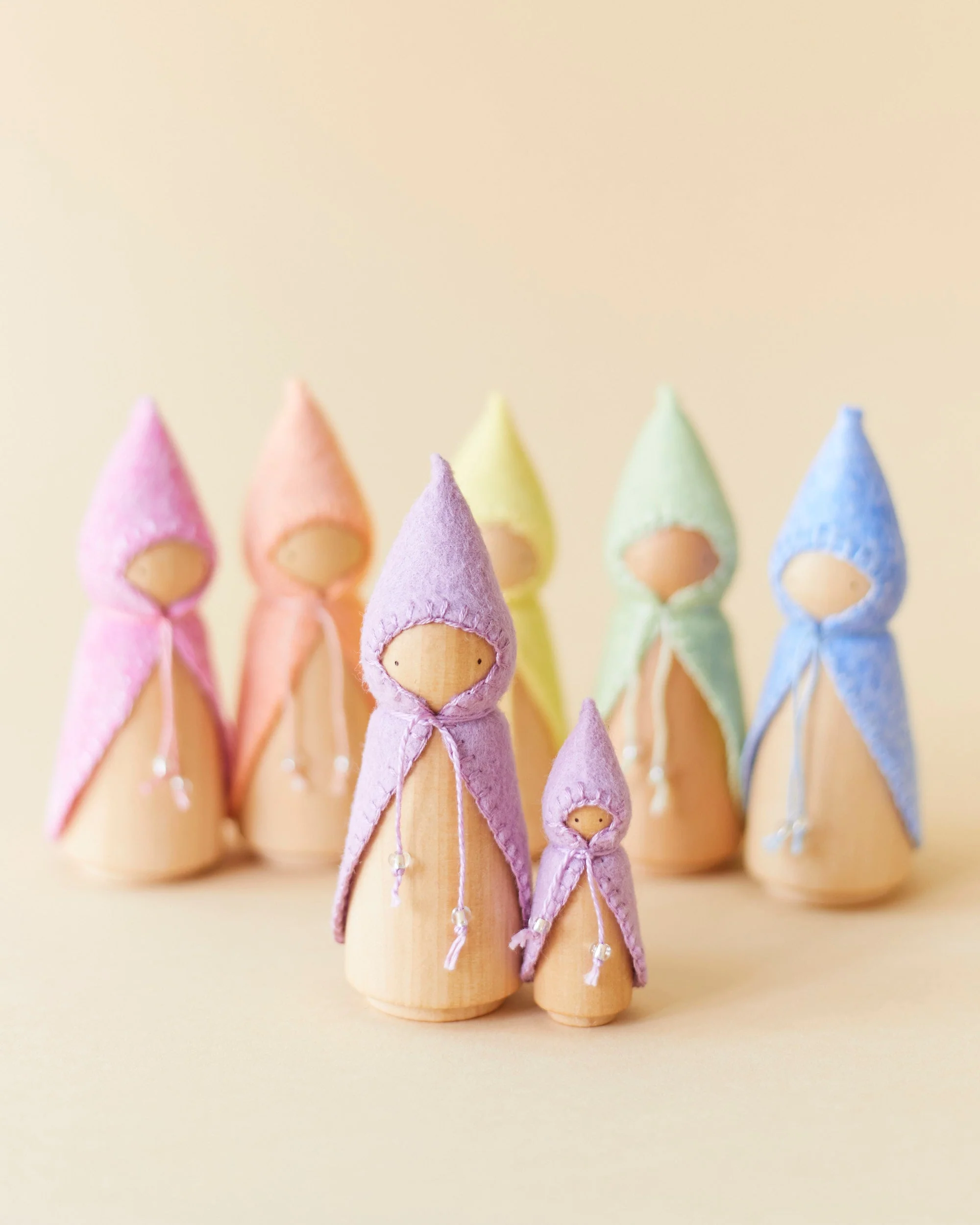 Wonderheart Pastel Purple Wooden Gnome - Image 5