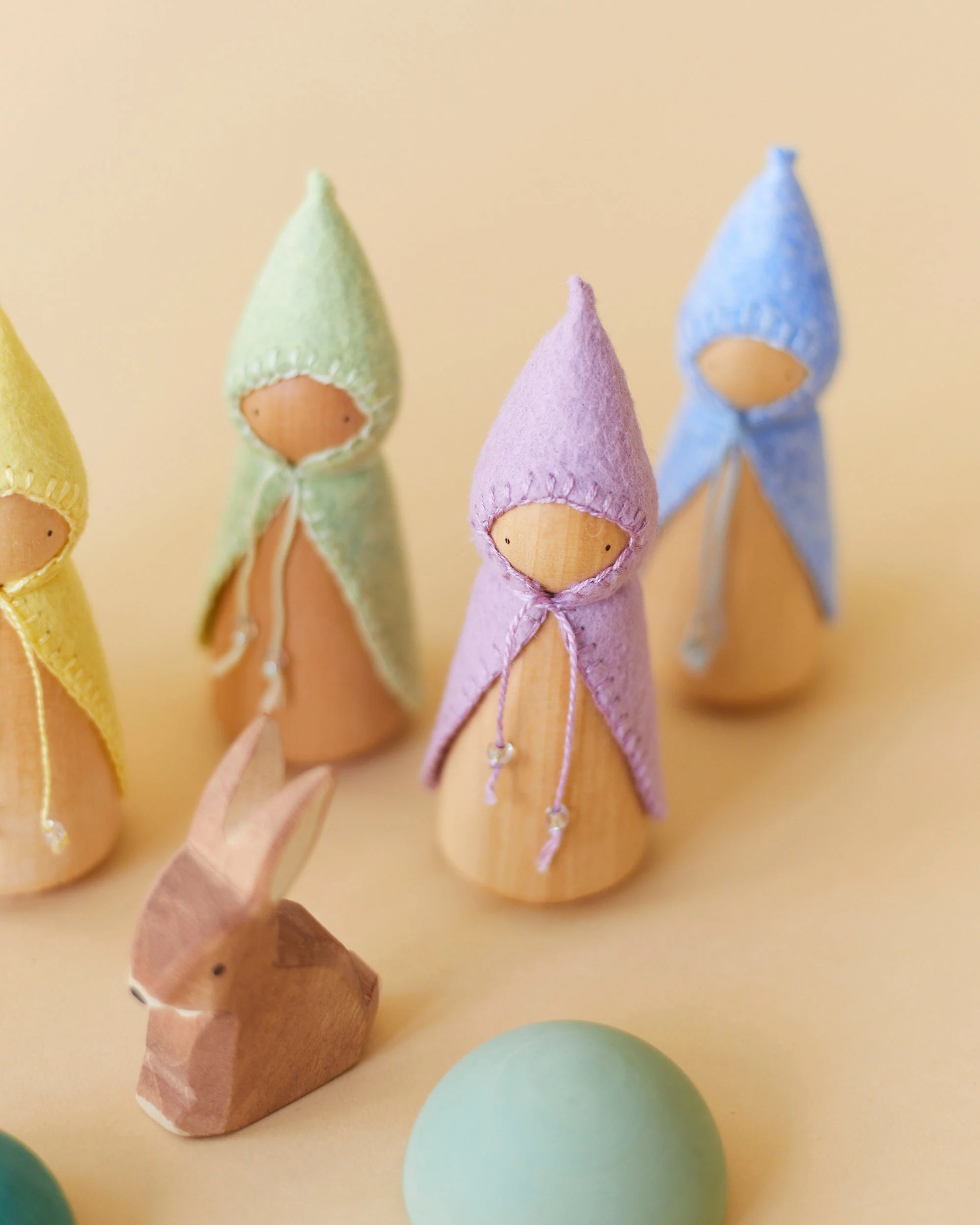 Wonderheart Pastel Purple Wooden Gnome - Image 9